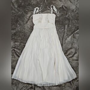 Missguided Strapless Cream Dress